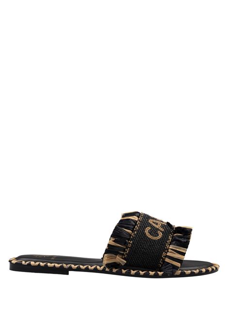 Ciabattine Capri Nere DE SIENA | 285A-25 CAPRIBLACK GOLD